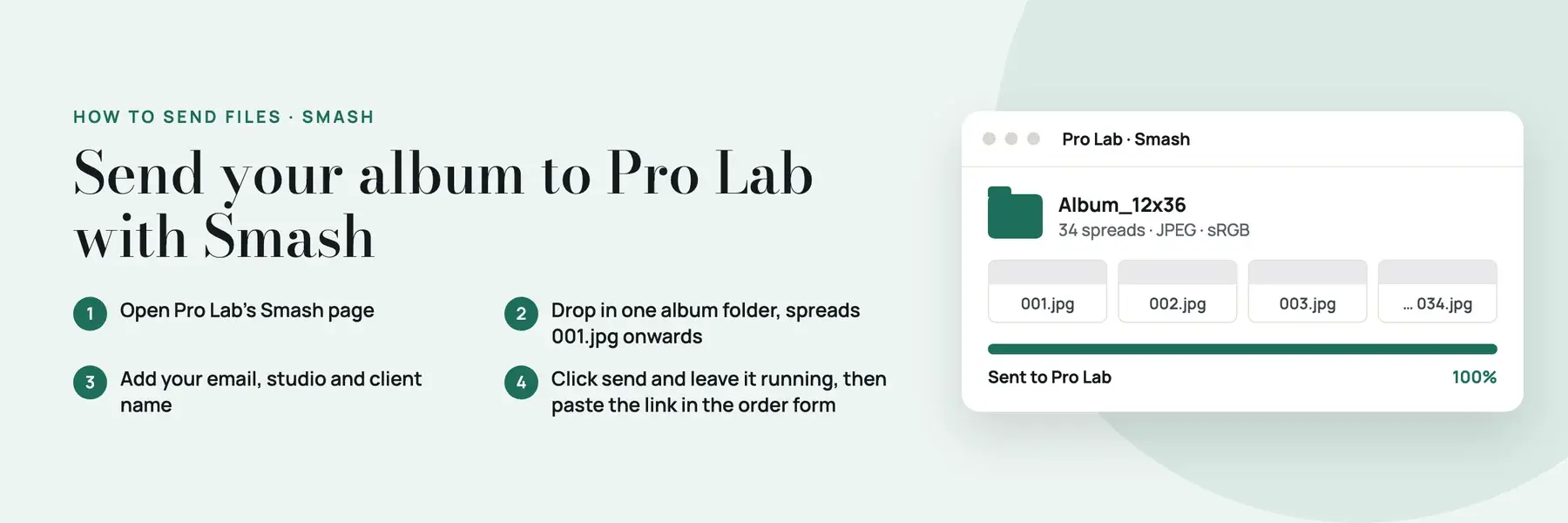 How to send your album to Pro Lab with Smash in four steps