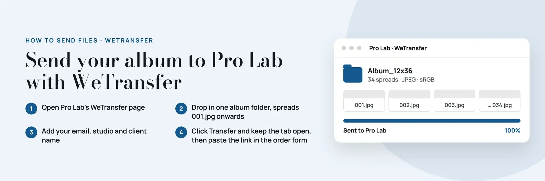 How to send your album to Pro Lab with WeTransfer in four steps